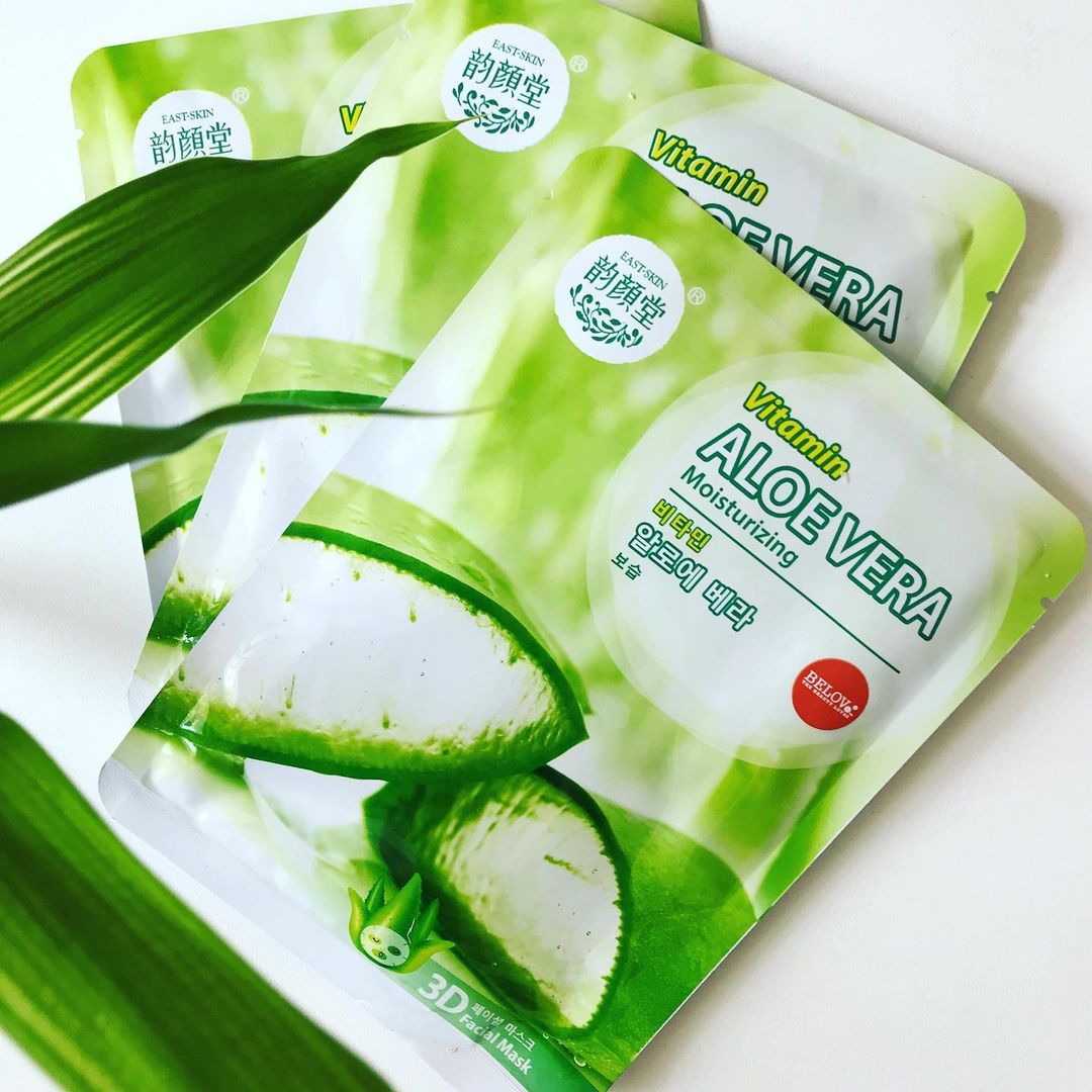 Маска с Алоэ из Тайланда. Увлажняющая Тайская тканевая маска для лица с экстрактом Алоэ Вера BELOV Vitamin Aloe Vera Moisturizing 3D Facial Mask 38 мл.