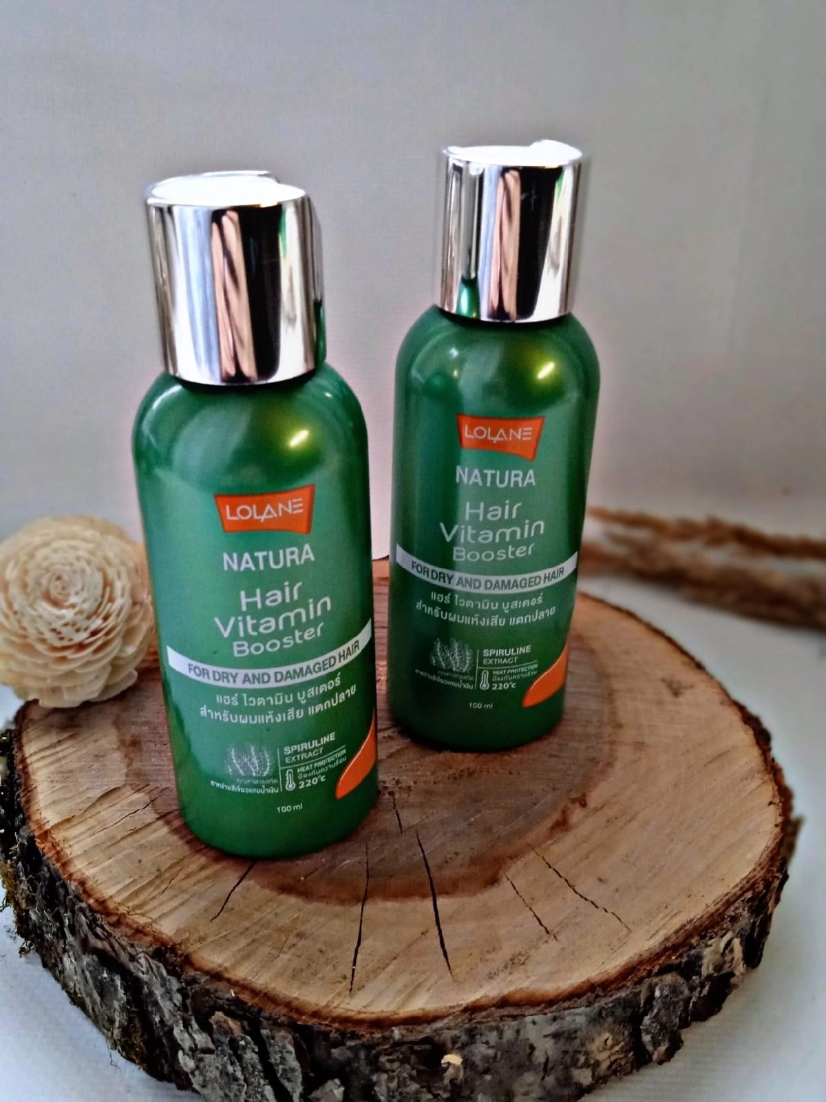 Натуральная витаминная сыворотка бустер из Тайланда для сухих и повреждённых волос с секущимися кончиками Lolane Natura Hair Vitamin Booster for Dry and Damaged hair Green купить в Москве и Московской области.