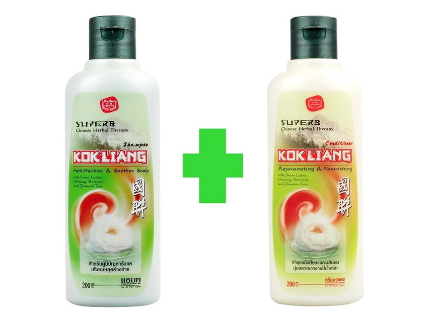 Тайский травяной шампунь и кондиционер против выпадения волос Kokliang 200 мл. шампунь из Таиланда