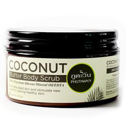 Тайский органический Кокосовый скраб - батер для тела Organic scrub - Phutawan Coconut Butter Body Scrub 240 gr. Thailand. ТАЙ